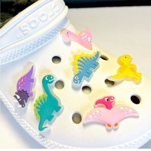 6 Glow in the Dark Dinosaur Crocs Shoe Charms